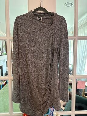 Nom maternity Gray Ruched Long Sleeve Tunic Sweater xl